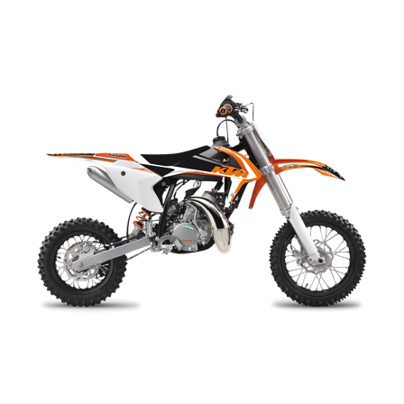 Kit Adesivi Completo Blackbird Dream 4 con Coprisella Arancio-Nero-Bianco - KTM 50 SX 2016-2022