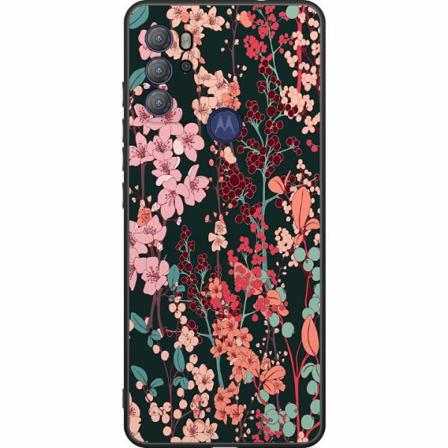 Motorola Moto G60s Svart Skal Blommor