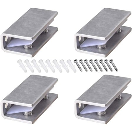 Pieces Rustfrit Stål Glasklemme Justerbar Glashyldebeslag 8-12mm Tykkelse Rektangulær Glasklemme Rustfrit Stål Glasklemme til Balustrade