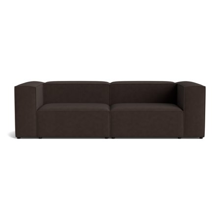 Lissabon XL 2-Sitzer-Sofa in Rebel Dunkelbraun, extrabreites Design für maximalen Komfort, moderner Stil mit hochwertigem Stoffbezug, 70cm