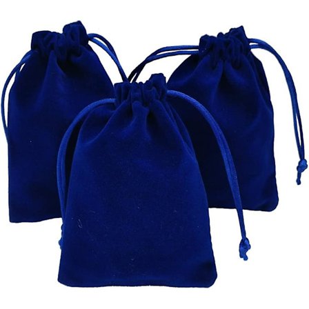 20 stk. fløyelsposer med snøring 3,5x4,7' Smykker Gaveposer Poser Favør (blå)