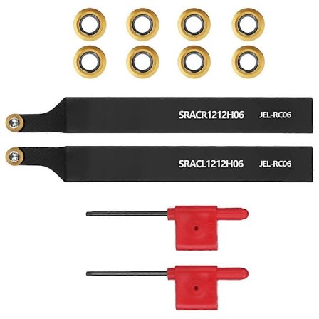 1/2 Tomme SRACR/L1212H06 Drejebænkeholdere Drejebænk Dreje- & Profileringsværktøjsholder, 2 Værktøjsholdere, 10 RCMT0602