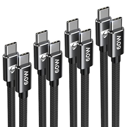 (4 st) 1m top kvalitet USB-C /USB-C färgade kabel S25/S23/S24 Ultra Samsung