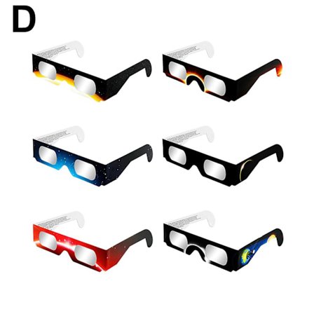 6 Pak Solformørkelsesbriller, CE&ISO Certificerede Eclipse Briller til Solvisning, Optisk Kvalitet Sikre Briller til Direkte Solvisning (FMY)