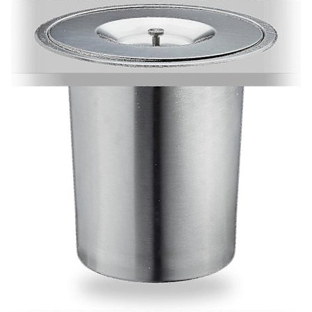 Bordplade Affaldsspand, 8 L, Indbygget, Rustfrit Stål, Organisk Affald, med Låg, Hxd 25 X 27 Cm, Sølv-WELLNGS