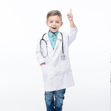 Läkarklänning i vit rock för barn (110 cm)