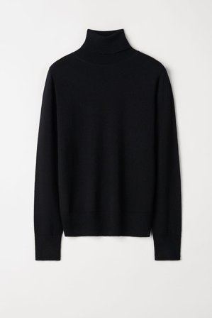 Soft Goat - Fine Knit Turtleneck - Kashmirtröja dam - M - Black