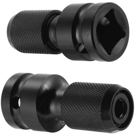 2-pack 1/2" fyrkant till 1/4" sexkantsadapter, snabbchuckskonverterare för mutterdragare och skruvmejselhållare