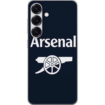Yhteensopiva Puhelinkuori Samsung Galaxy S25 Arsenal FC logo - tummansininen ja valkoinen muotoilu klassisella tykillä, täydellinen urheilufaneille