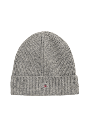 GANT Unisex. Shield Wool Beanie Mössor Herr Grå ONESIZE