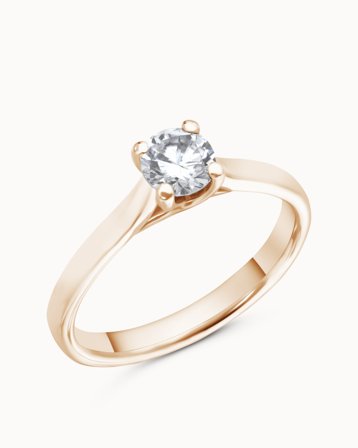 Solitairering Agnes 18K Rosaguld Naturlig Diamant 0.30 Carat - Forlovelsesringe & Vielsesringe hos Vanbruun