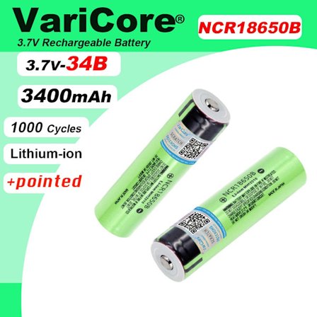 Hot VariCore Original NCR18650B 3.7v 3400mAh 18650 lithium genopladeligt batteri med spidse (ingen PCB) batterier