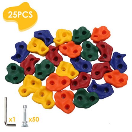 25 klatregrep Klatrevegger Klatresteiner Barn Utendørs opptil 200 kg - Farge