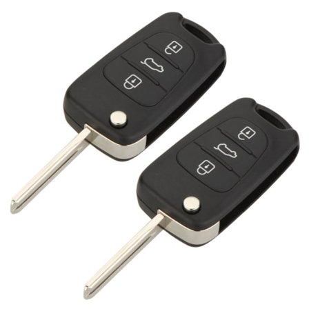 2x Vaihtoava 3 painikkeen avaimeton kaukosäädin taittuva flip auton avaimenperä, joka on yhteensopiva