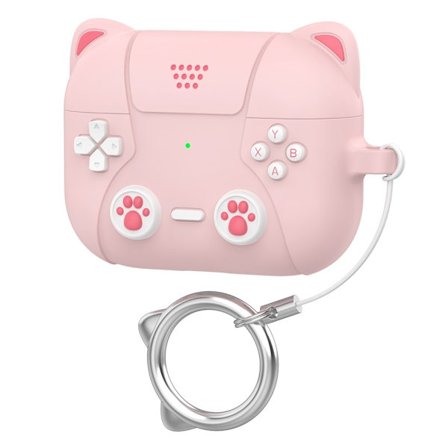 AirPods Pro 3 Skal Silikon Med Nyckelring Katt Ljus Rosa