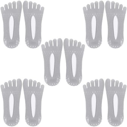 Grå - 5 par fem-tå sokker til kvinder - Ortopædiske kompressionsstrømper