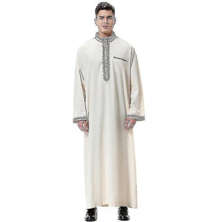 Herr Islamisk S Robe Dubai Arab Thobe Kaftan Kläder..