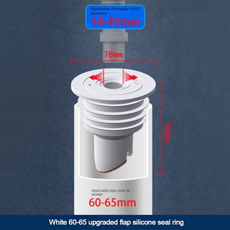 Gulvsluk Avløpsdeksel HVIT 60-65MM