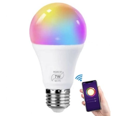 Smart LED-lampa E27 Dimbar 7W RBG Wi-Fi