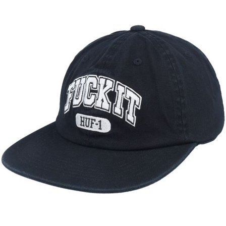 HUF - Svart snapback Keps - Fuck It 6 Panel Hat Black Strapback @ Hatstore