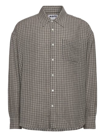 Hope Room Shirt Soft Grey Check-52 - Grey - 52