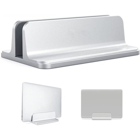 Kannettavan tietokoneen teline, pystysuora työpöydän teline säädettävällä telineen koolla, kannettavien tietokoneiden teline, joka sopii kaikille 