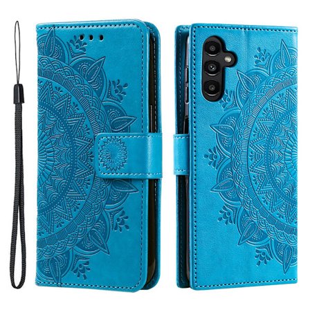 SKALO Samsung A34 5G Mandala Flip Cover - Blå