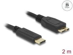 Delock USB 5 Gbps Cable USB Type-C to USB Typ Micro-B Stecker 2 m