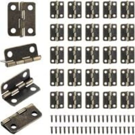 brons-50 st små mini gångjärn 18 x 16 mm platta gångjärn skåpdörr