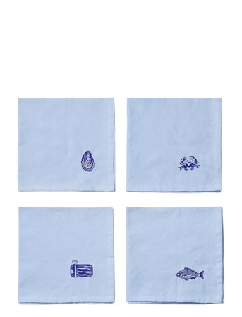 Midnatt | Napkins 4-Pack Josefin La Mer | 40X40CM