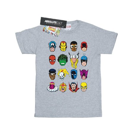 Marvel Comics Faces T-shirt S Heather Grey för män