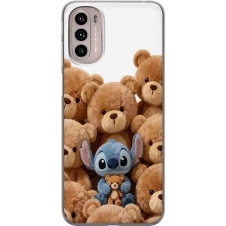 Kompatibel Mobilcover til Motorola Motorola Moto G41 Sød og sikker illustration med Stitch omgivet af bamser, der skaber en varm og legende følelse