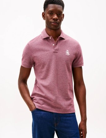 Tommy Hilfiger Heather Crest Reg Polo - Pink - S