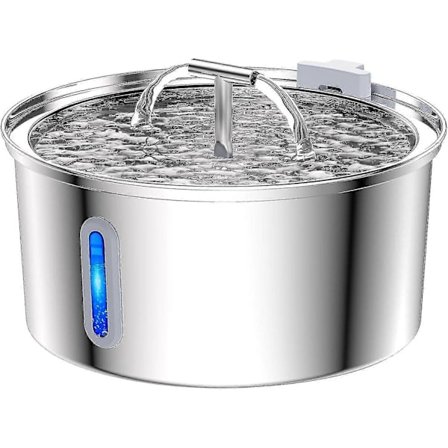 Kattvattenfontän, 3,2 l, automatisk dispenser med LED-ljus och filtreringssystem