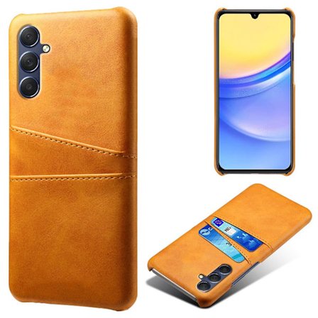 Nahkainen korttikotelo Samsung Galaxy A15 Cognac