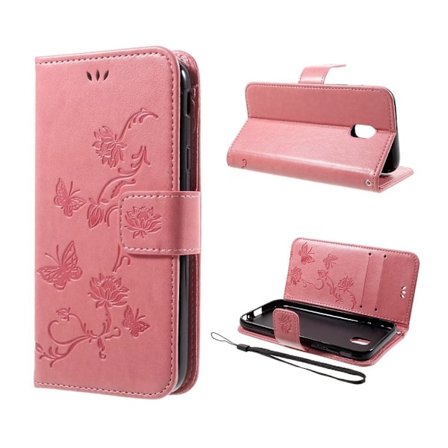 Samsung Galaxy J3 (2017) Etui med trykk mønster – Lyserød