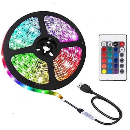 LED-lysstrimler 2M USB Fleksible Tiktok-lys TV-bakgrunnsbelysning 60LED 10mm Vanntette Flerfargede TV-bak