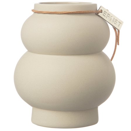 Ernst Vase Kurvig Beige, 21,5 cm