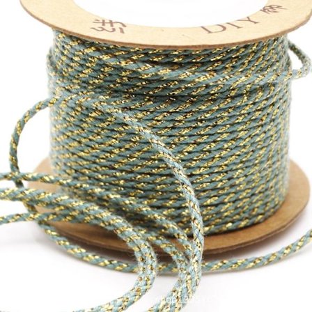 1 rull 1,8 mm gull håndgnidd bomullstråd ikke-elastisk halskjede