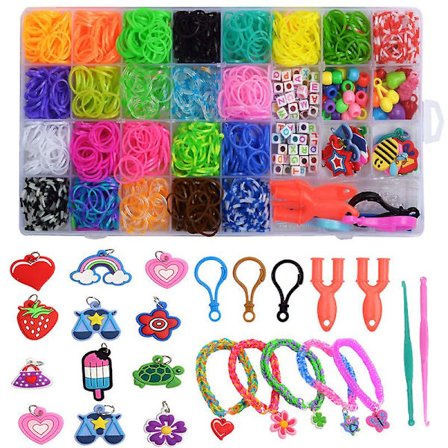 Färgglatt Loom Bands Set, Premium Gummiband för Armbandstillverkningskit DIY Band Armband Mega Refill Kit Flickpresent för att Förbättra Fantasin
