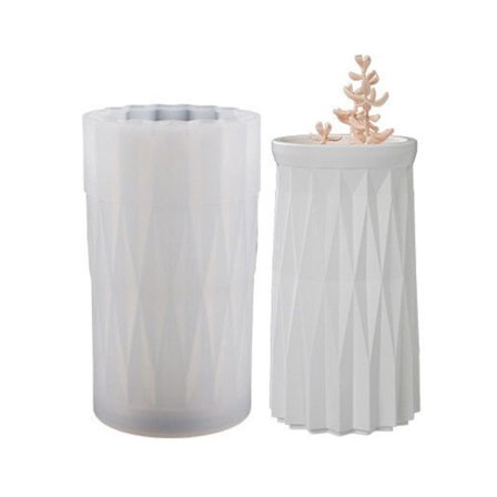 Facet Vase Silikone Form Blomsterpotte Form 02 02