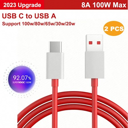 2 st Oneplus Laddningskabel 100W 80W 65W Warp Supervooc Oneplus 13R 13 12 11 Nord 4 CE4 Lite Usb Typ C Kabel Original Datakabel