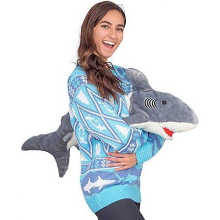 3D Julenisse Plysj Fancy Julebgenser Julgenser Julegave Stygg Julegenser shark