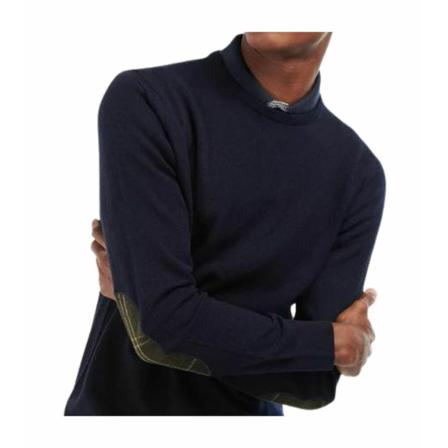 Barbour Round-Neck Sweater Blå, Herre