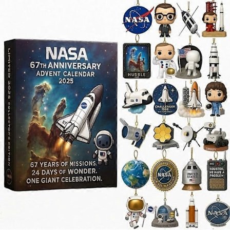 NASA American Space Agency -sarjan ylellinen auto joulukalenteri - joulukuusen koriste, akryyliriipus keräilykoriste