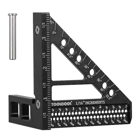 3D-monikulmamittausviivain puutöihin, neliö, astelevy ja jiirikolmio, alumiininen Empire-reikien paikannus