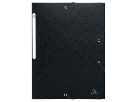 EXACOMPTA Gummibandsmapp 3-klaff A4 svart - Lyreco - Kontorsmaterial - Mappar och plastfickor - Gummibandsmappar 3-klaff - Kartong