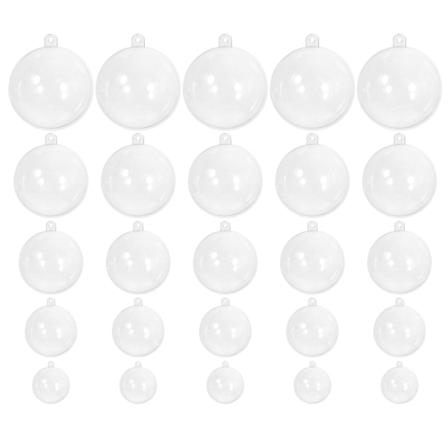 25 stk Gjennomsiktige Runde Fyllbare Hengende Pynt Julekuler Klare Plast Fyllbare Kuler Ball Transparent 7X7cm