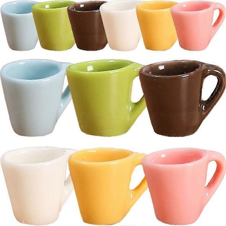 12 st Dockhus Miniatyrkoppar Simulerade Kaffekoppar Leksaker Barn Dockhus Ornament[D]