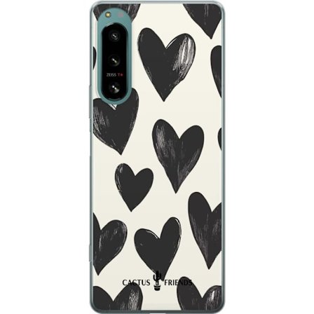 Kompatibel Mobilcover til Sony Sony Xperia 5 IV Cactus and Friends - Bold Black Love Pattern